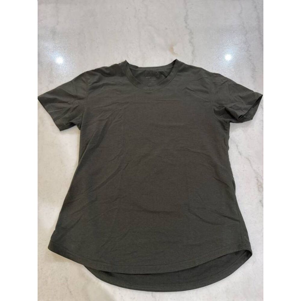 BYLT Premium Basics Drop Cut Short Sleeve V-Neck Tee Hunter Green Large